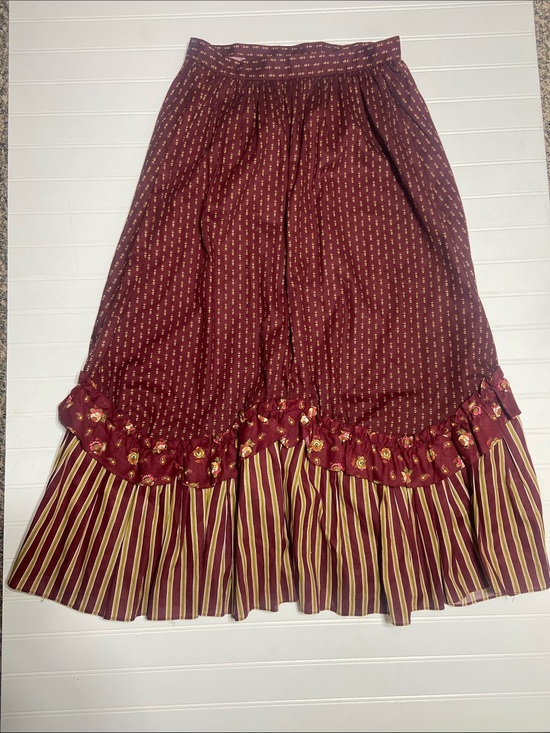 Britches N Things Dresses & Skirts - Britches n Things Vintage 70s Prairie Skirt Size 9 Burgundy Floral NWT Deadstock